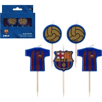 Lot de 5 bougies logo FC Barcelona
