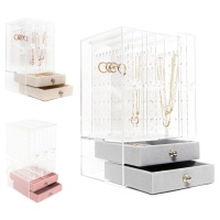 Boîte à bijoux avec 2 tiroirs en couleurs pâles - 1 pc.