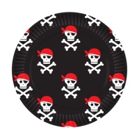 assiettes pirates de 18 cm - 8 pièces