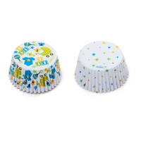 Capsules à cupcake blanches pour baby shower - Decora - 36 pcs.