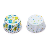Capsules à cupcake blanches pour baby shower - Decora - 36 pcs.
