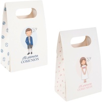 Boîtes cadeaux 10 x 6 x 16 cm avec poignée de communion - 4 pcs.