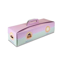 Boîte à gâteaux rectangulaire décorée 38,5 x 13 x 10 cm - Pastkolor