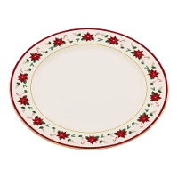 Plat de Noël avec fleurs de 33 cm - 1 unité