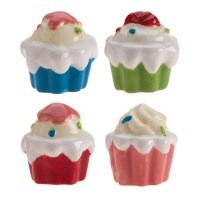 3 cm coloré cupcake cake cake toppers - Dekora - 50 pcs.