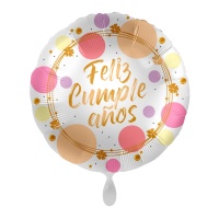 Ballon Happy Birthday à pois 43 cm - Premioloon