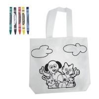 Sac de coloriage d'animaux avec crayons de couleur