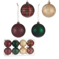 Boules de Noël assorties 6 cm - 8 pcs.