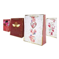 Sac cadeau fleurs d'amour 32 x 26 x 10 cm - 1 pc.