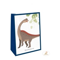 Sacs en papier Dinosaures préhistoriques avec autocollants - 4 pcs.