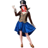 Costume de Chapelier fou bleu et marron pour femmes