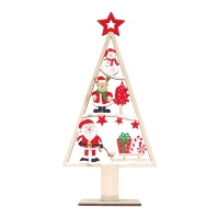 sapin de Noël en bois, 35 cm, décoré