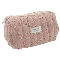 Trousse de toilette rose à fleurs de 18 x 8 x 11 cm