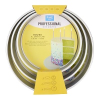 Moules ronds en aluminium de 30,4, 33,0 et 35,4 cm x 5,1 cm - PME - 3 unités