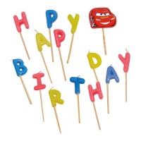 Bougies Cars Happy Birthday - 14 unités