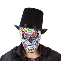 Masque de catrina à tête de mort colorée