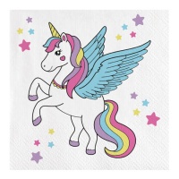 Serviette magique Licorne 16,5 x 16,5 cm - 20 pcs.