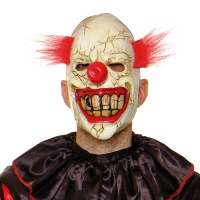 Masque de clown fou avec cheveux