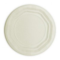 Assiettes rondes en polystyrène de 20,5 cm couleur crème - 50 pcs.