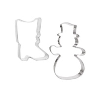 Kit de découpe de biscuits Bonhomme de neige et bottes de Noël - Scrapcooking - 2 unités