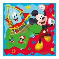 Serviettes de table Mickey Mouse bleues 16,5 x 16,5 cm - 20 pcs.