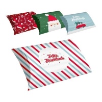 Coffret de Noël enneigé 11,5 x 7 x 16 cm - Dcasa - 4 pcs.