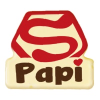 Enseigne Super Papi en chocolat blanc - Dekora - 84 unités