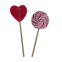Mélange de couleurs & Coeur sucettes de bonbons 60 gr - 24 unités