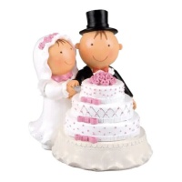 Figurine pour gâteau de mariage des mariés avec Pit & Pita 16 cm