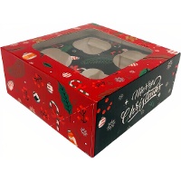 Boîte pour 4 cupcakes de Noël « Joyeux Noël »