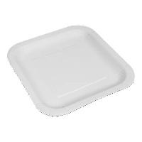 Assiettes en carton blanc carrées de 20 cm - 10 unités