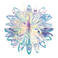 Pendentif fleur irisée 3D décorative 20 cm