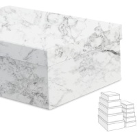 Boîte rectangulaire avec effet marbre - 15 pcs.