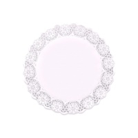 Napperon rond en papier blanc de 25 cm - 8 pcs.