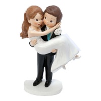 Figure de la mariée dans les bras gâteau 13,5 x 20 cm