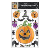 Autocollant de décoration de fenêtre pour Halloween - 14 unités