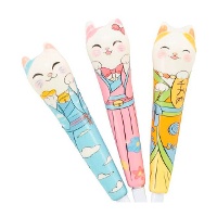 Stylo porte-bonheur chat en 3 modèles - 1 unité