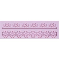 Moule silicone rectangulaire pour bordures florales 16,5 x 5cm - Artis decor