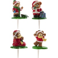 Toppers pour gâteau avec oursons de Noël - 72 unités
