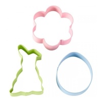 Coupe-oeuf, lapin et fleur - Wilton - 3 pcs.