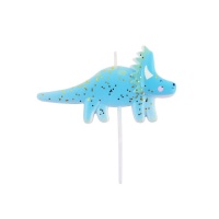 Bougie dinosaure bleue 10 x 6 cm - PME - 1 pièce.