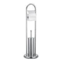 Porte-rouleau de toilette avec porte-balayette en acier inoxydable 79,5 cm