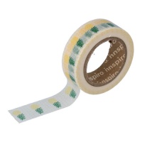 washi tape pomme de pin jaune - 10 m