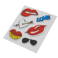 Stickers textiles Kiss and Love - 6 pcs.