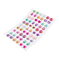 3D Stickers formes colorées - 1 feuille