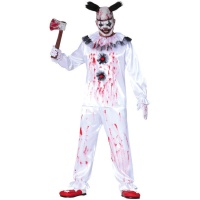 Costume de clown blanc et sanglant pour hommes