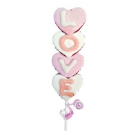 Brochette nuage coeur d'amour blanc et rose 40 g