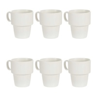 Tasse à déjeuner en porcelaine de 360 ml - 6 pièces