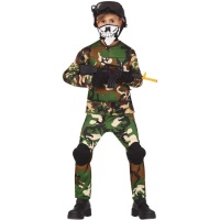 Costume militaire avec jupe de squelette pour enfants