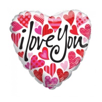 Ballon coeur I love You blanc - 46 cm